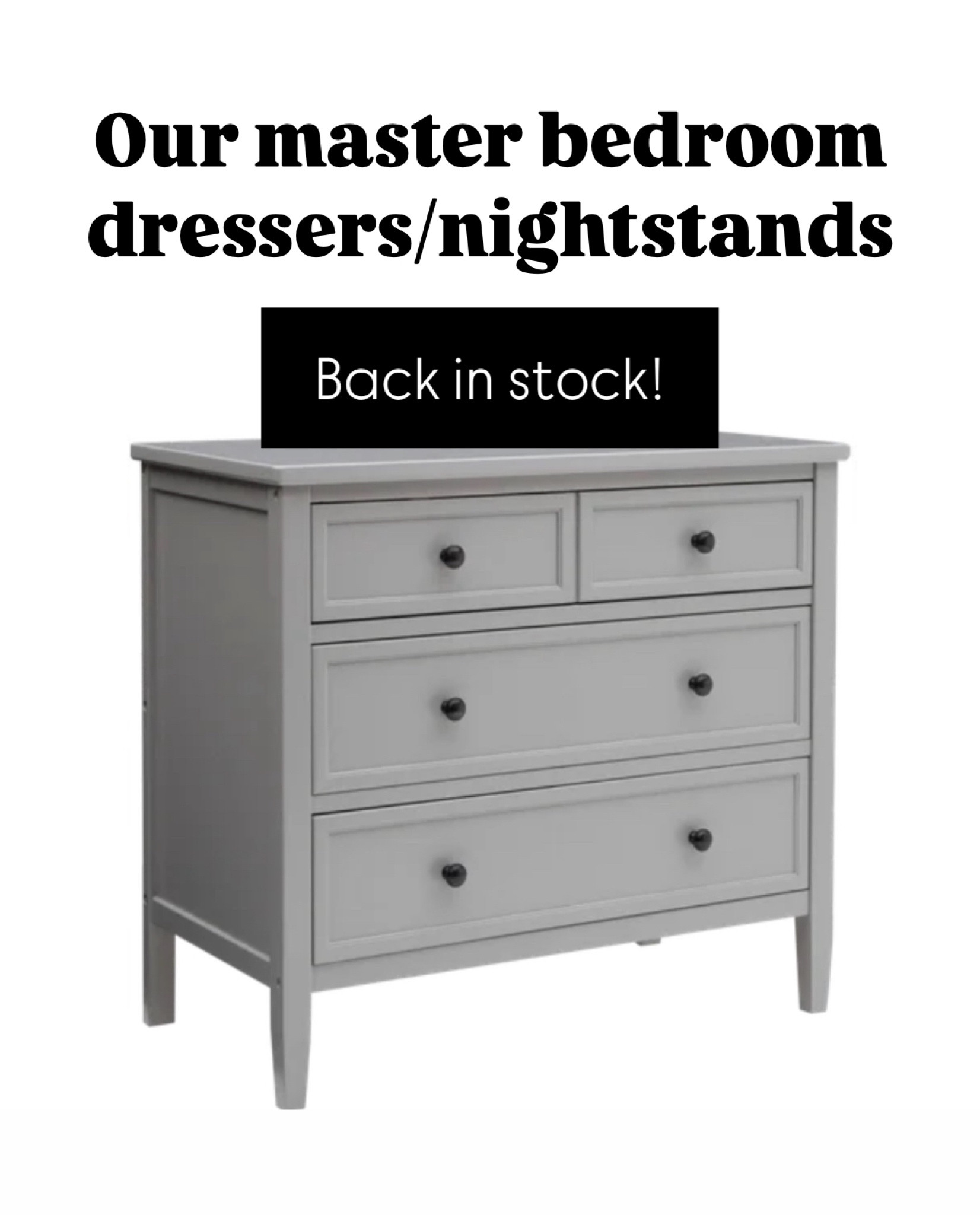 Back in stock! 🔔  These sell out fast because they are such a great price! They are high-quality and sturdy and I have been so impressed with them. We have had them for a couple of years now. They come in multiple finishes. We have the gray color. I think some of the other colors are sold out again. These are our nightstand/dressers and work great in our master bedroom, but they would be great in a nursery or any other bedroom for that matter.

#LTKHome