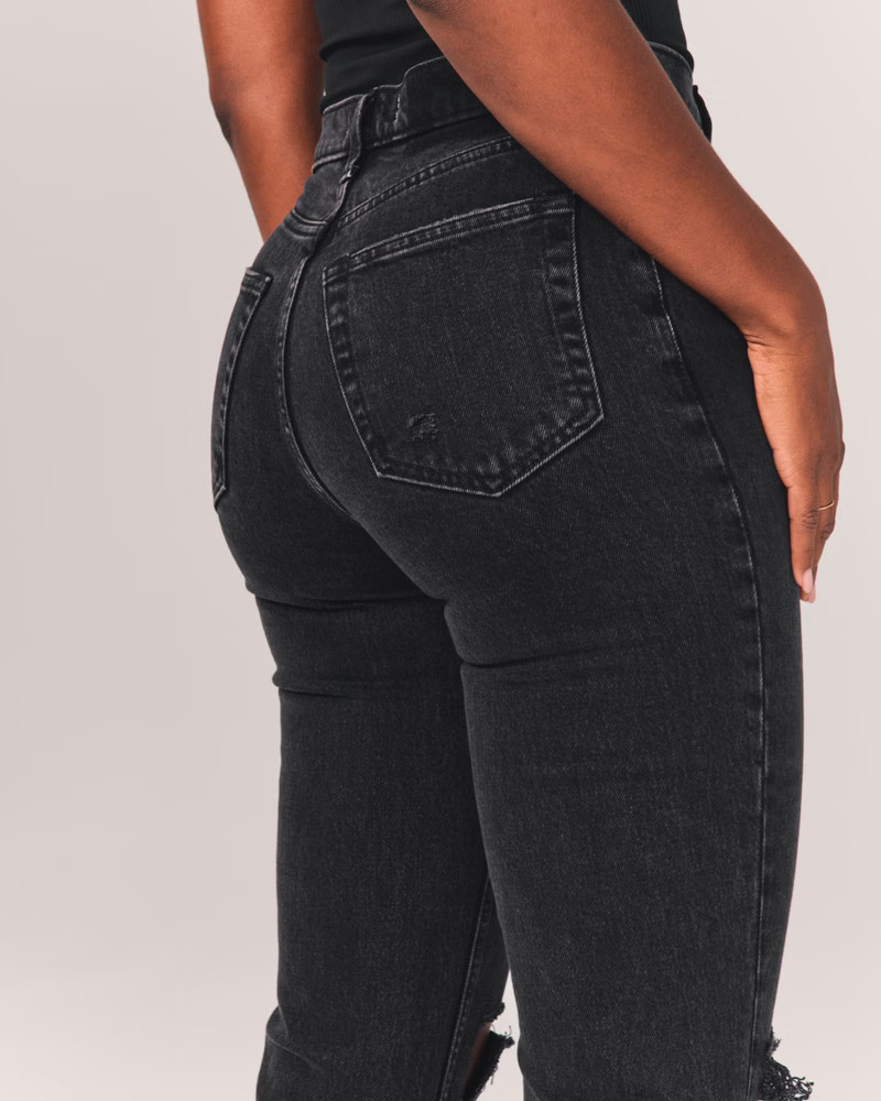Curve Love 90s Ultra High Rise Straight Jeans | Abercrombie & Fitch (US)