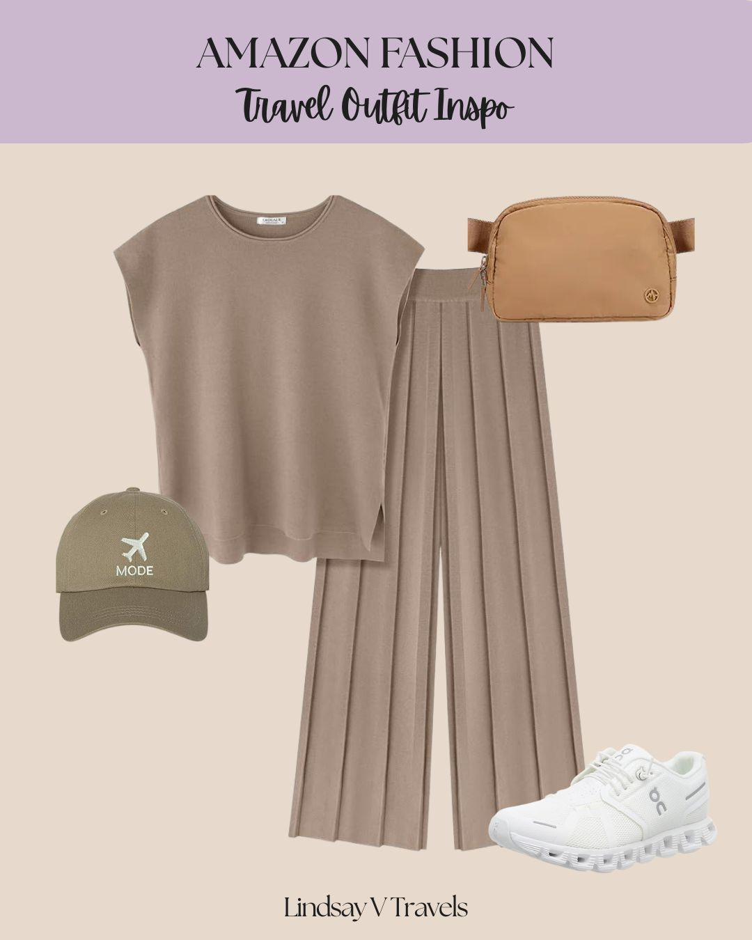The travel day outfit I’ll be wearing on repeat this season 💼✈️
This Ekouaer lounge set is giving casual luxury with its soft knit, flattering wide-leg pants, and elevated feel. I styled it with my “Airplane Mode” hat, everyday belt bag, and On Cloud 5 sneakers for the ultimate comfy airport look. 

 #LTKSeasonal #LTKFindsUnder50 #LTKTravel