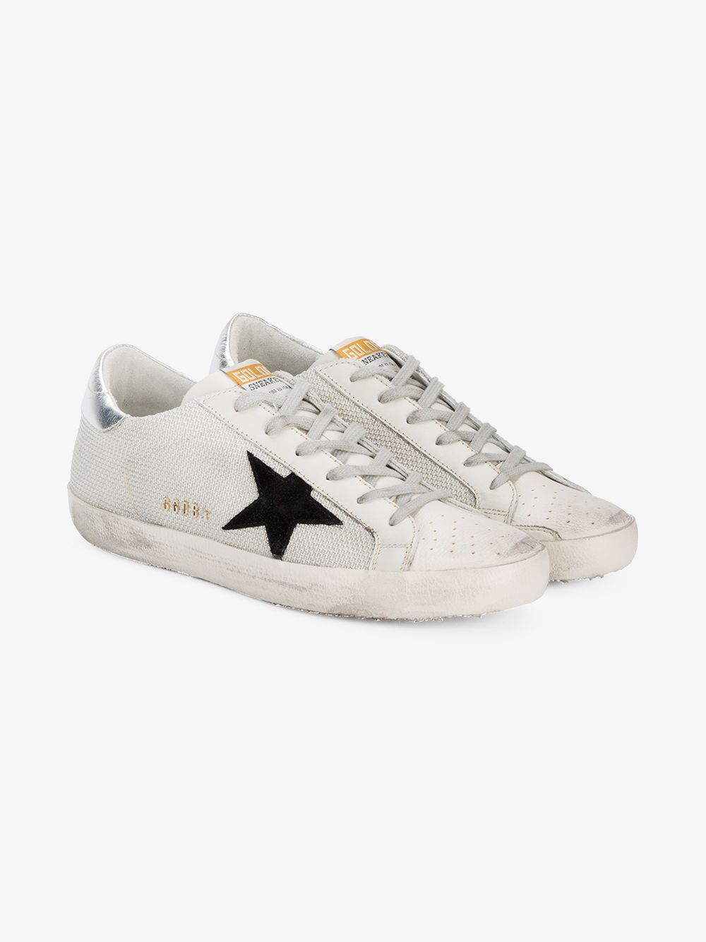 Golden Goose Deluxe Brand White Black Superstar Mesh sneakers | Browns Fashion
