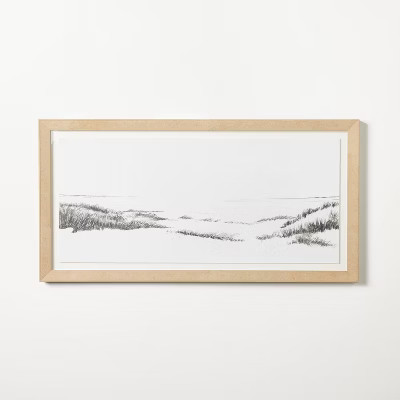 47"x24" Grassy Beach Dune Floated Paper Framed Under Glass Wall Art - Threshold™ designed with ... | Target