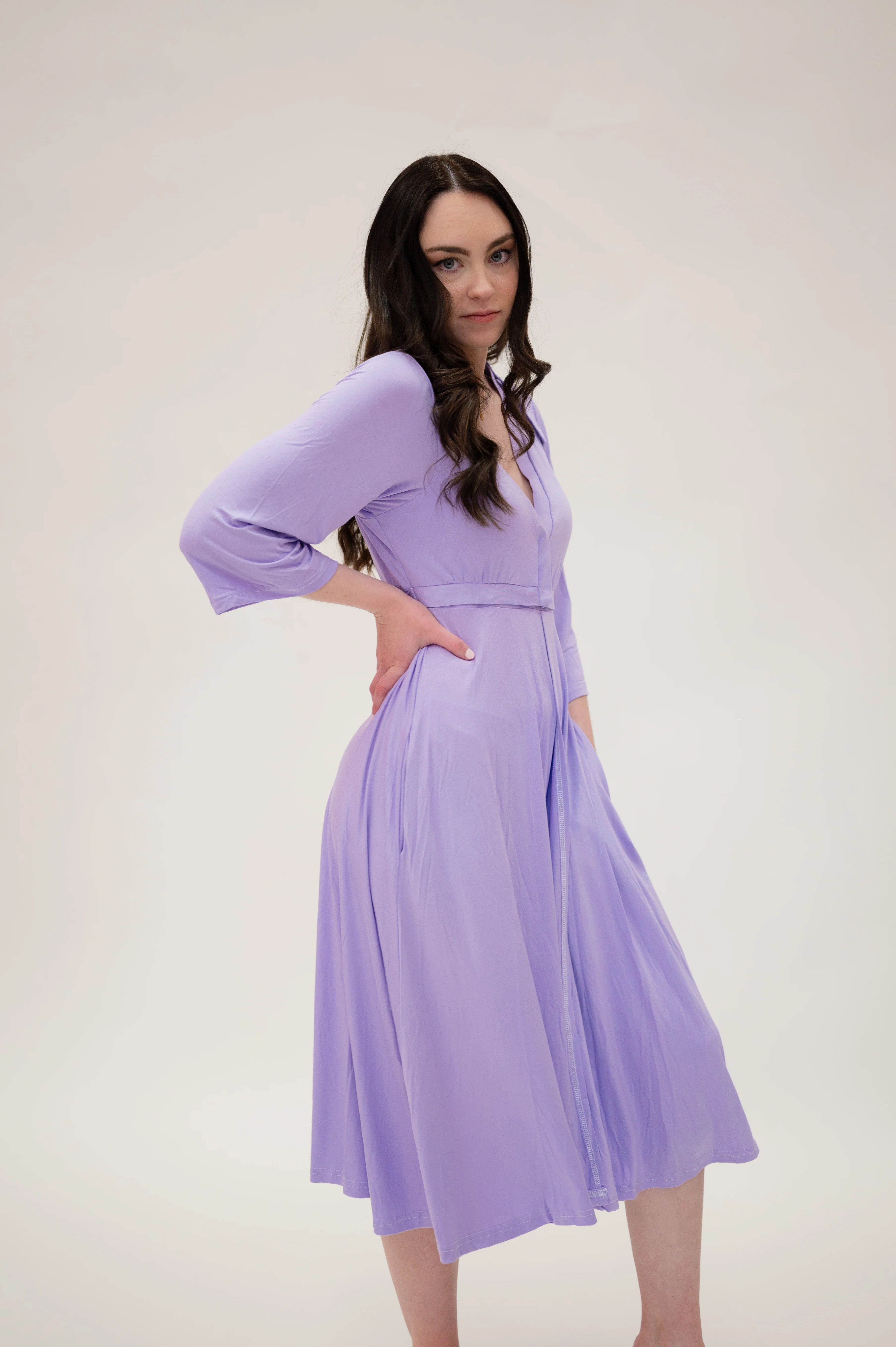 Lila Labor & Postpartum Gown in Lilac | Lila