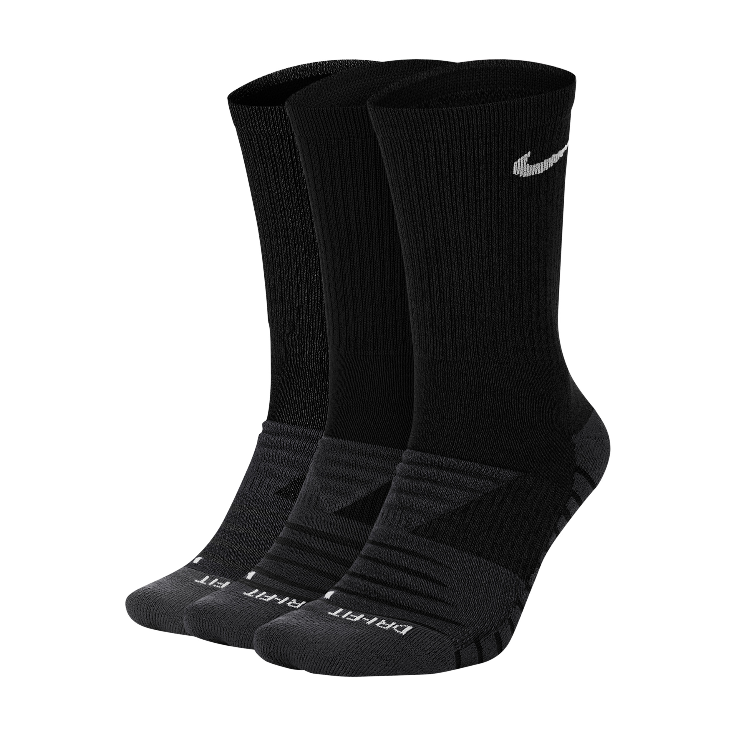Nike Unisex Everyday Max Cushioned Training Crew Socks (3 Pairs) in Black | SX5547-010 | Nike (US)