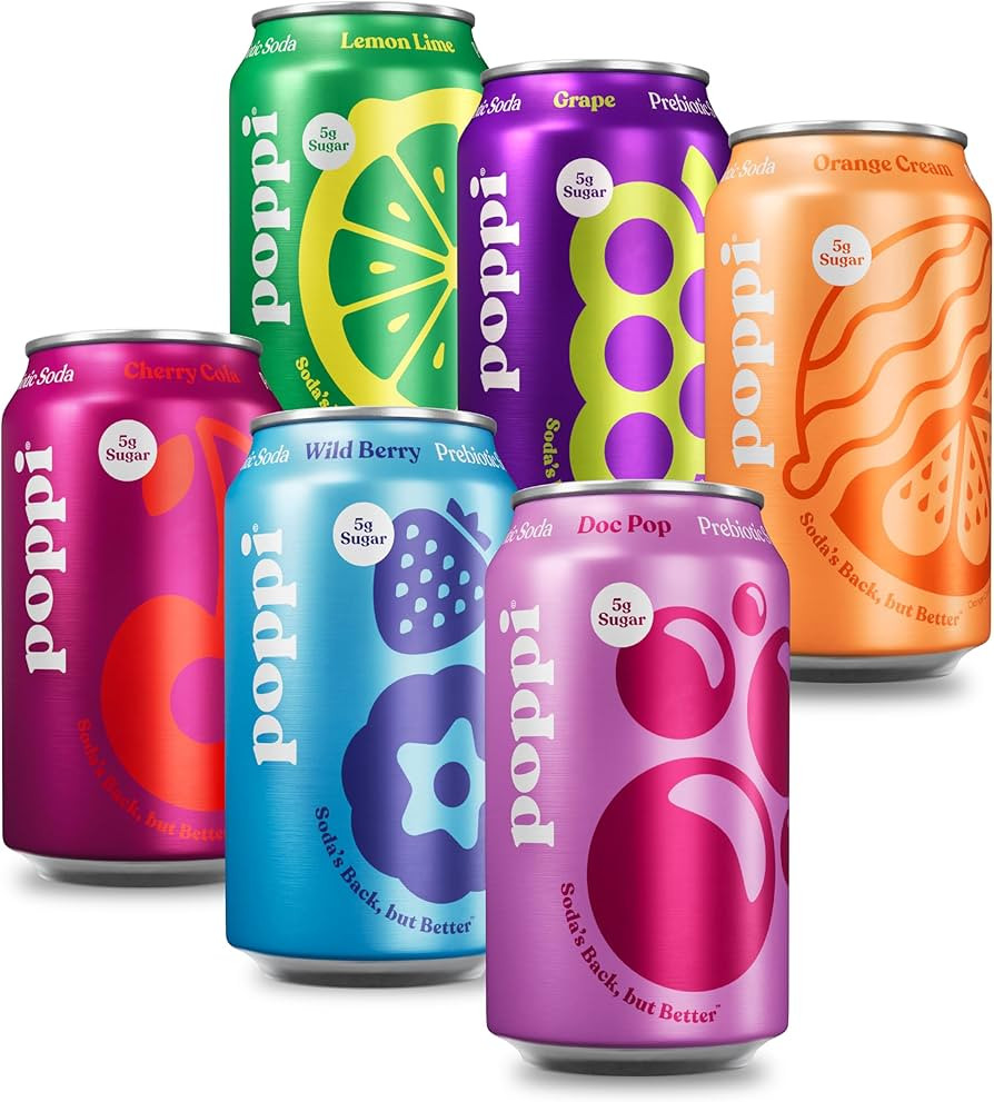 Poppi Sparkling Prebiotic Soda Beverage with Apple Cider Vinegar, Seltzer Water and Fruit Juice, ... | Amazon (US)