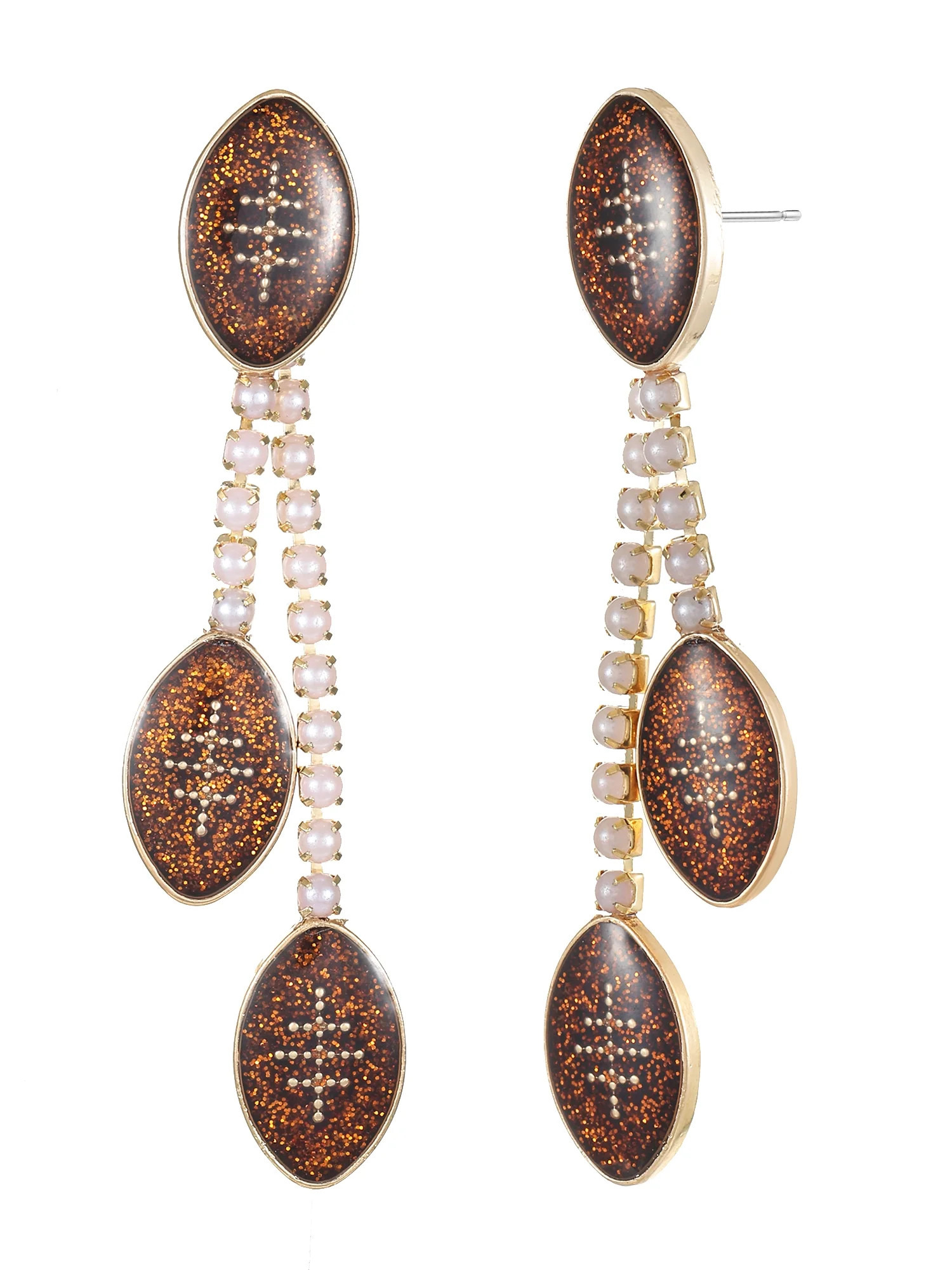 Best seller Packed Party Packed Party Goldtone Go Long Football Earrings, Female, 1 Pair (4.3)4.3... | Walmart (US)