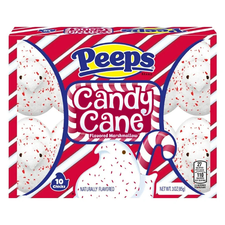 Peeps Candy Cane Flavored Marshmallow Christmas Candy Chicks, 10 Count, Pack of 3.. | Walmart (US)