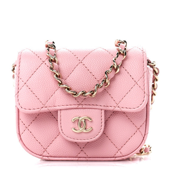 CHANEL Caviar Quilted Mini Clutch With Chain Pink | FASHIONPHILE (US)