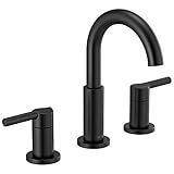 Delta Faucet Nicoli Widespread Bathroom Faucet 3 Hole, Matte Black Bathroom Faucet, Bathroom Sink Fa | Amazon (US)