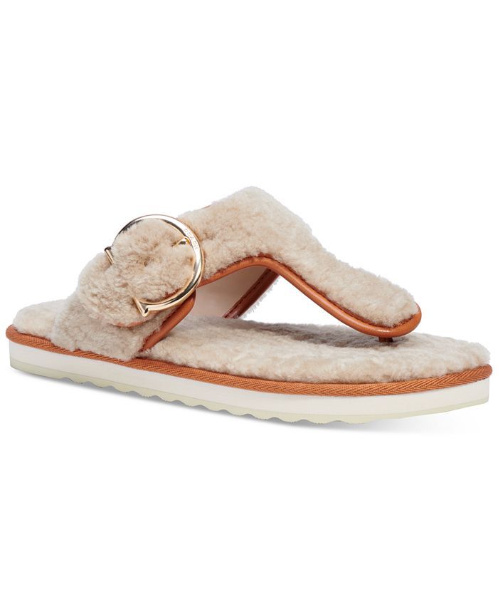 COACH Women's Hollie Cozy T-Strap Slippers & Reviews - Slippers - Shoes - Macy's | Macys (US)