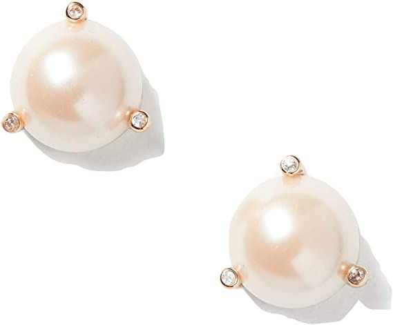 Kate Spade New York Rise and Shine Pearl Studs (Rose Gold/Blush) | Amazon (US)