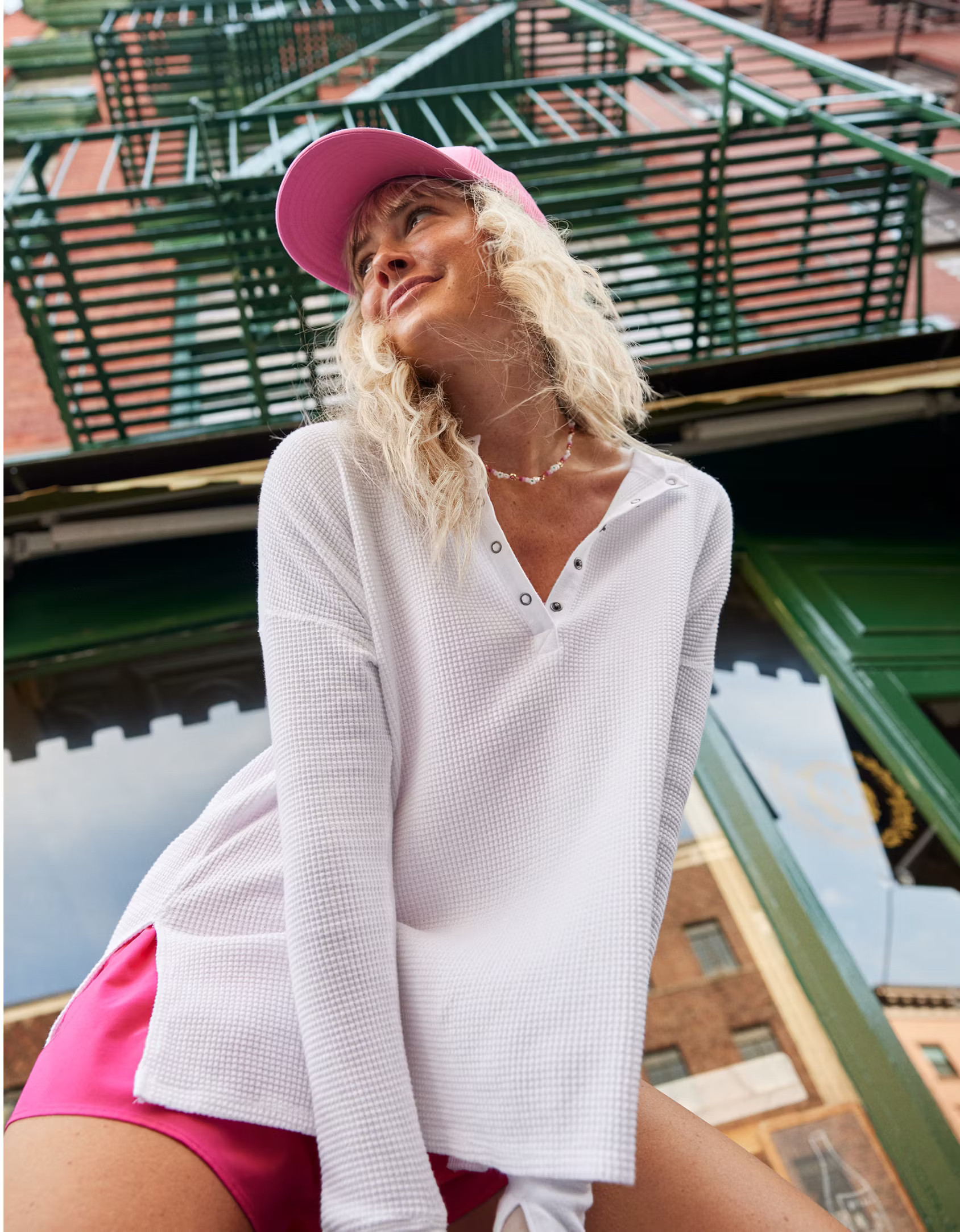 OFFLINE By Aerie Wow! Waffle Henley T-Shirt | American Eagle Outfitters (US & CA)