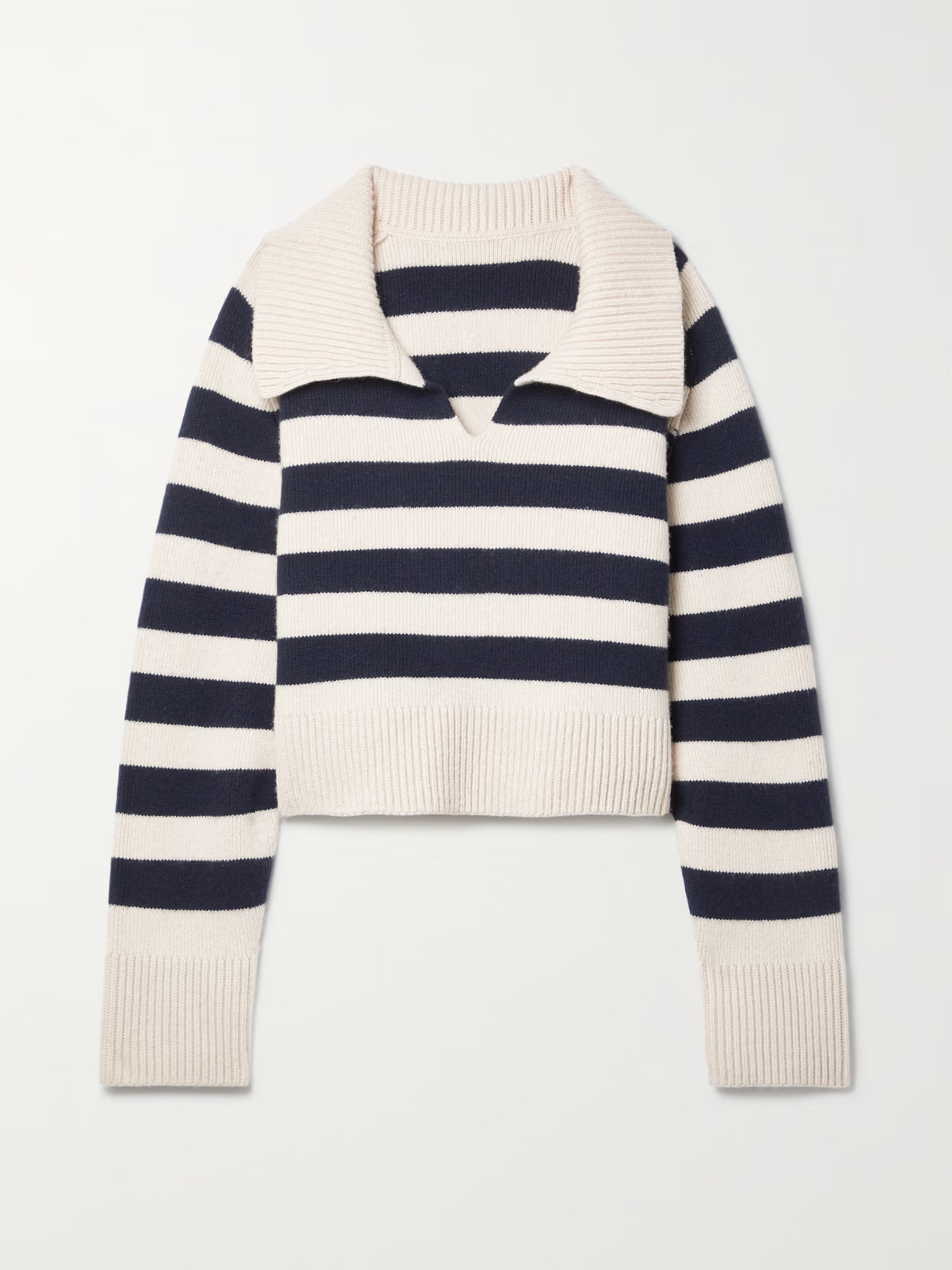 Khaite - Franklin Striped Cashmere Sweater - White | NET-A-PORTER (UK & EU)