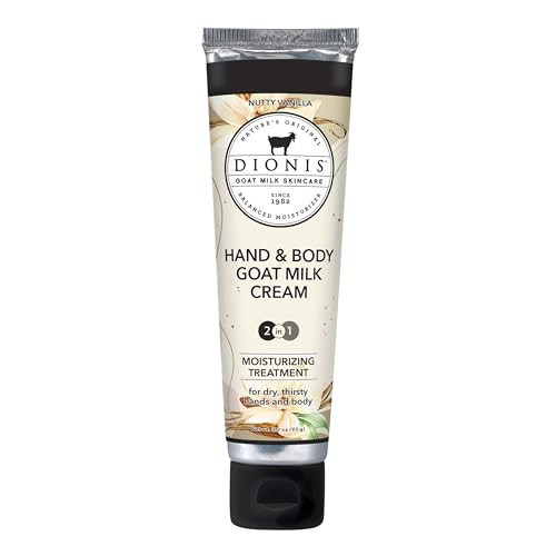 Dionis Goat Milk Skincare 3.3oz Nutty Vanilla Hand & Body Cream - Travel Size Hand Lotion For Hydrating & Moisturizing Dry Skin - Cruelty Free Cream Made In The USA - Paraben Free Formula | Amazon (US)