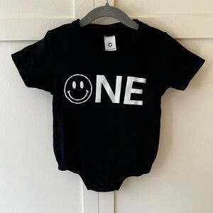 ONE Smiley Face First Birthday Infant Toddler Bubble Romper Size 12-18 Months | Poshmark