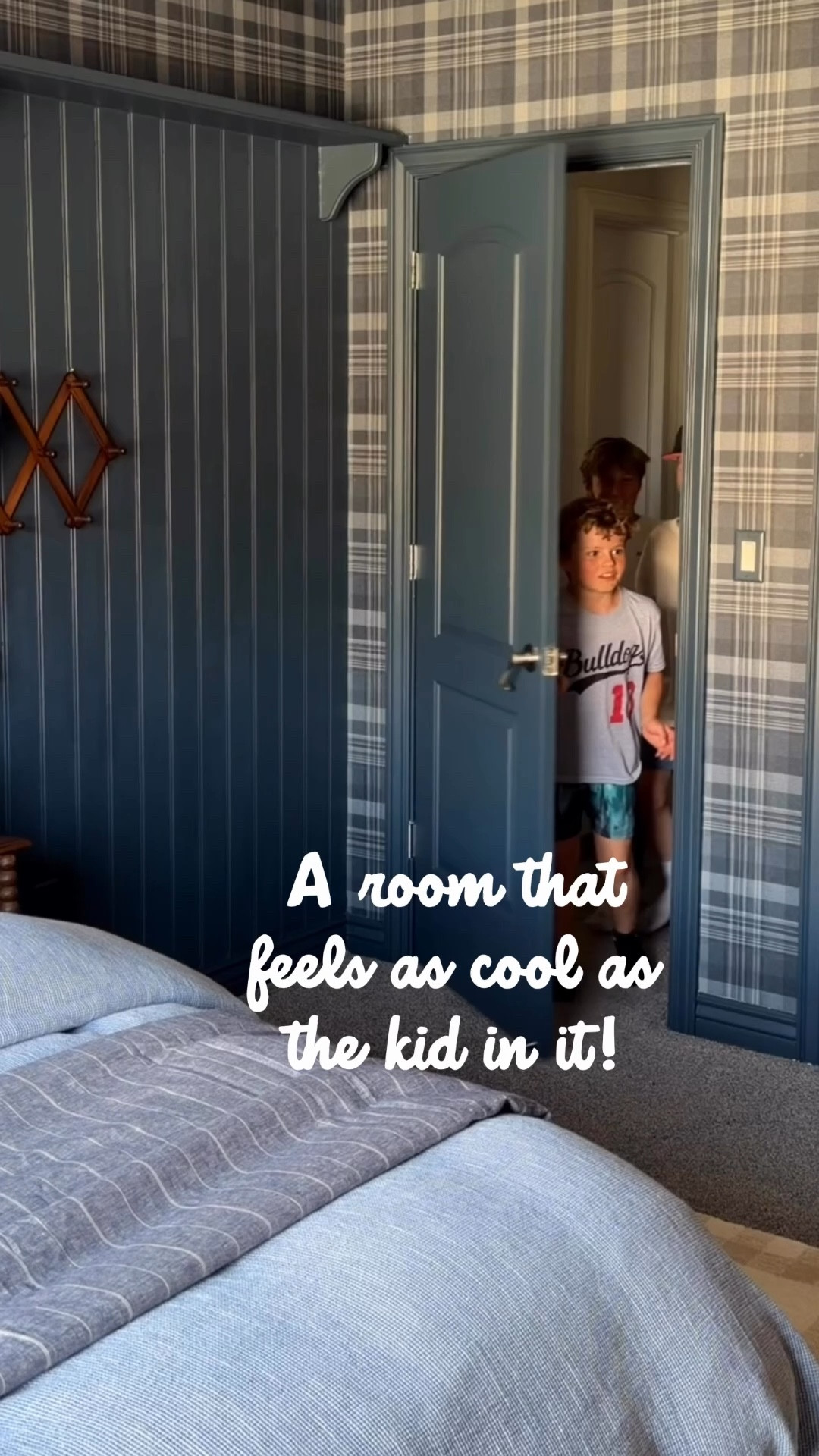 Now his room matches how cool he is & all the things he loves.
Paint is Hague Blue Farrow & Ball