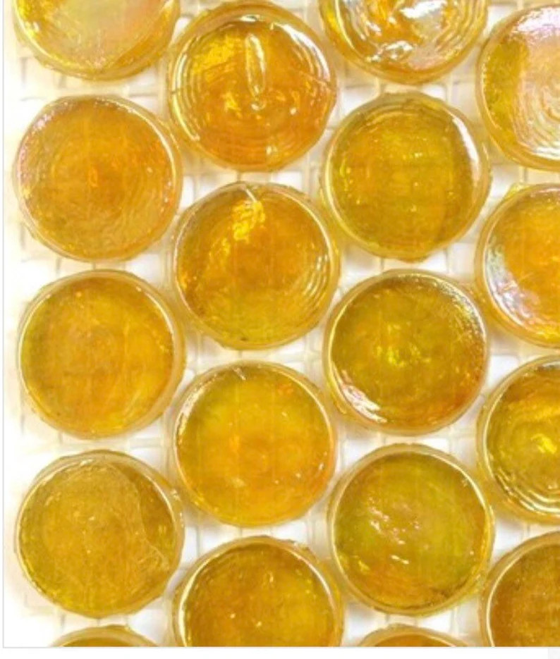 Golden Sun Iridized Glass Penny Rounds 18mm25count//glass Tiles //mosaic Tiles//mosaic Surplus - ... | Etsy (US)