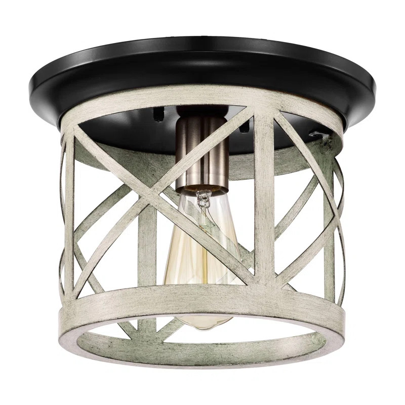 Seles 1 - Light 8'' Caged Drum Flush Mount | Wayfair North America