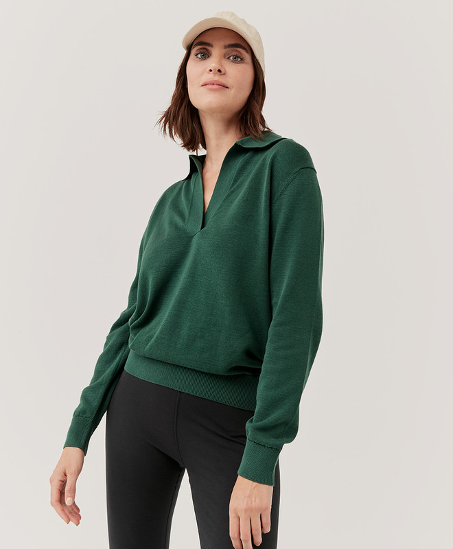 classic polo sweater$94Made with Organic Cotton in a Fair Trade Factory.       4.8 star rating   ... | Pact Apparel