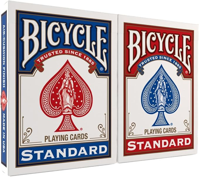 Bicycle Standard Playing Cards, Standard Poker Size Deck of Cards, Red & Blue (2 Pack), Classic C... | Amazon (US)