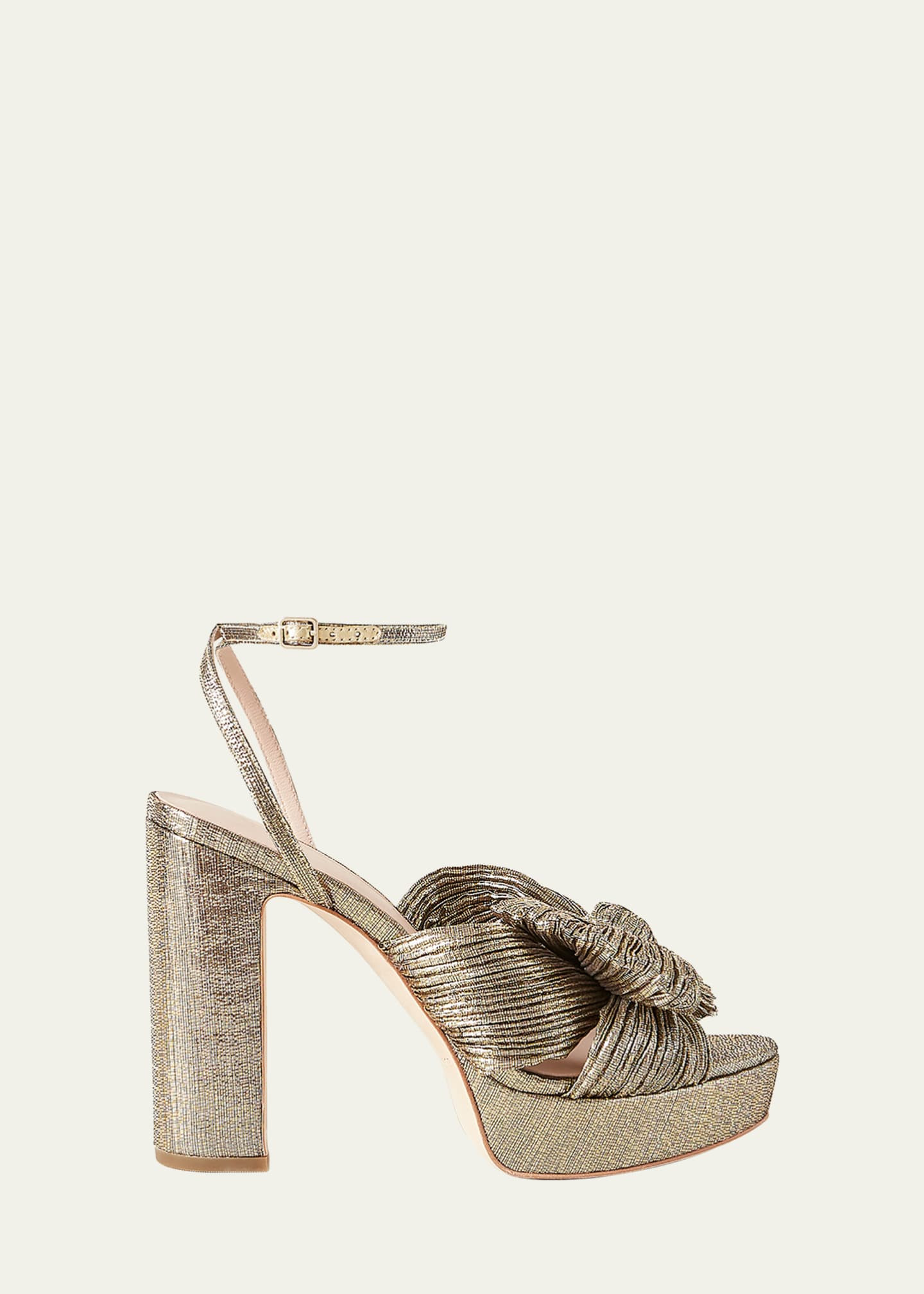 Loeffler Randall Natalia Metallic Knot Platform Sandals | Bergdorf Goodman