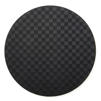 Black Check Faux Leather Placemat | Wayfair North America