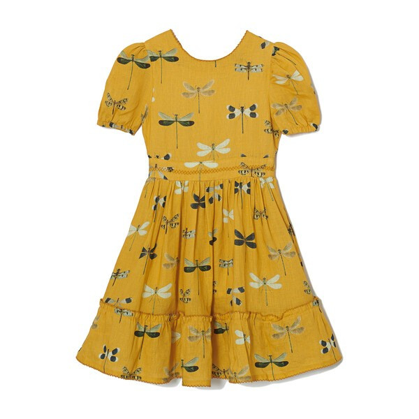 *Exclusive* Girls Pomelo Dress, Yellow Dragonfly | Maisonette