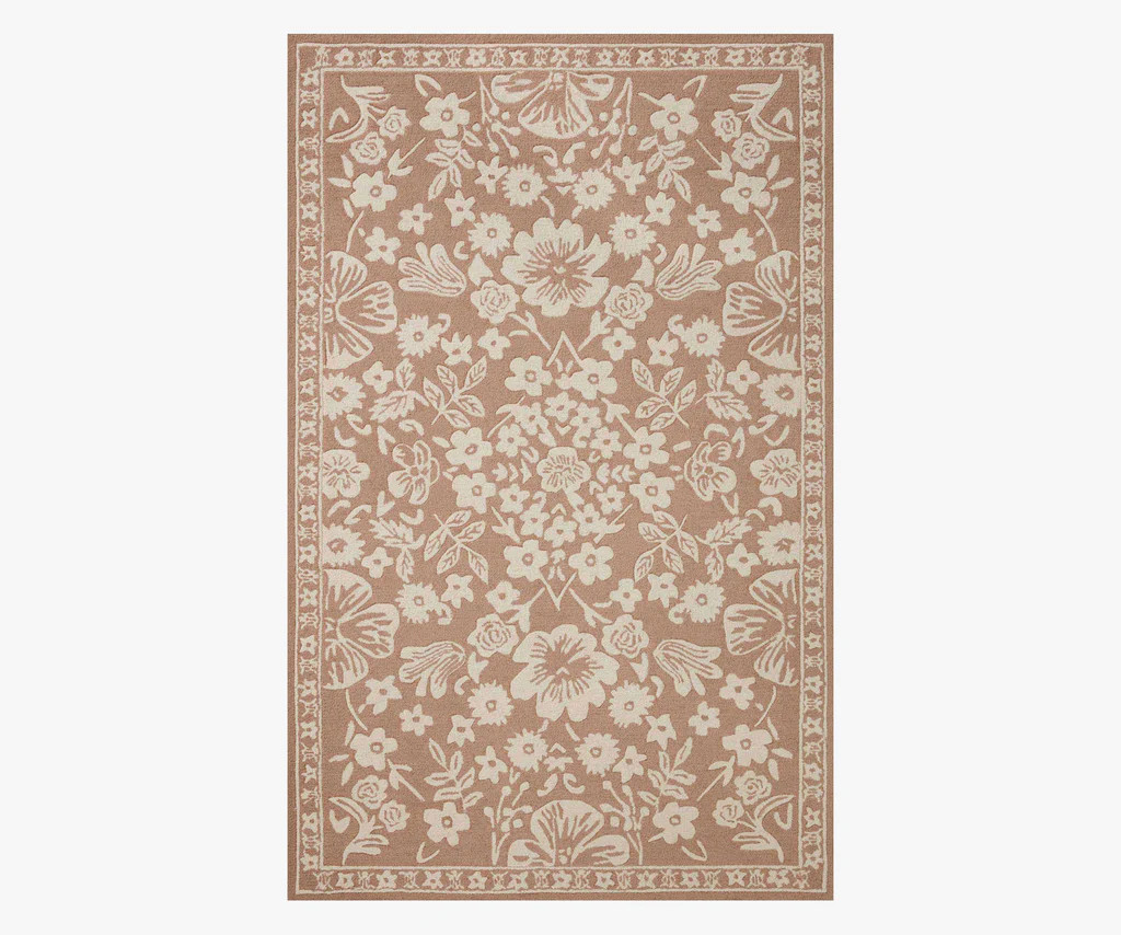 Arboretum Rose Garden Wool-Hooked Rug - Rust | Rifle Paper Co.