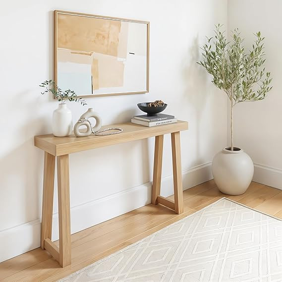 Plank+Beam Solid Wood Console Table, 46 Inch, Sofa Table, Narrow Entryway Table for Hallway, Behi... | Amazon (US)