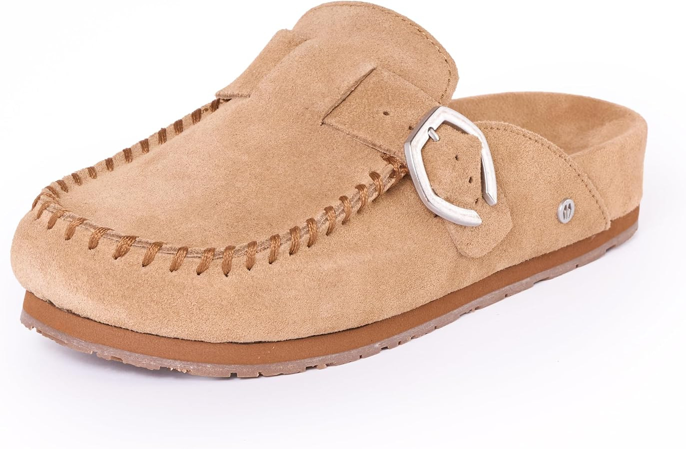 Minnetonka Women's Suede Buckle Clog Flexible Sole | Amazon (US)