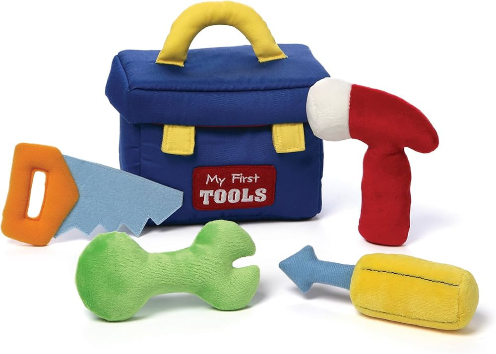 Baby GUND Play Soft Collection, My First Toolbox 5-Piece Plush Playset with Rattle, Squeaker and ... | Amazon (US)