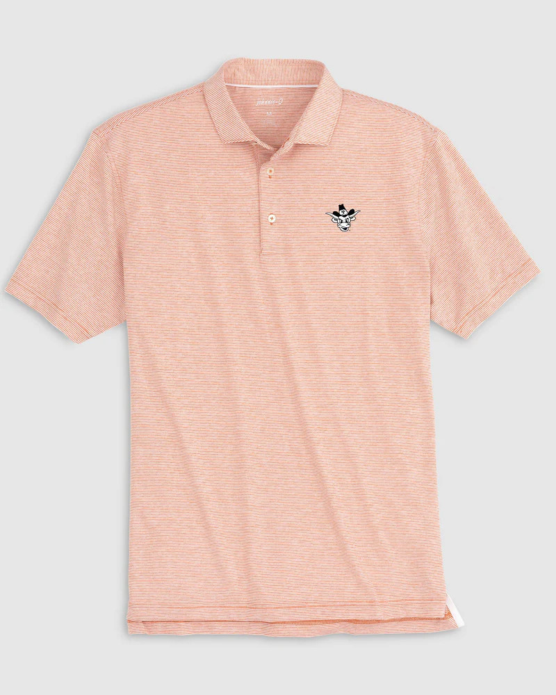 Texas Lyndonn Striped Jersey Performance Polo - Vault Logo | johnnie O
