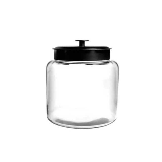 Anchor Hocking Montana Glass Jar with Black Metal Lid, 64 Ounce | Walmart (US)