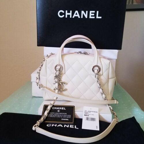$3500 New Chanel Boy Bowling Bi Color Quilted Pink Ivory Lambskin Leather Bag | eBay | eBay US