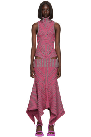 Pink & Gray Warrior Maxi Dress | SSENSE