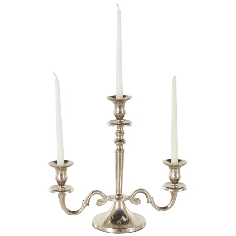 Novogratz Aluminum Metal Scrolled Decorative Candelabra | Wayfair | Wayfair North America