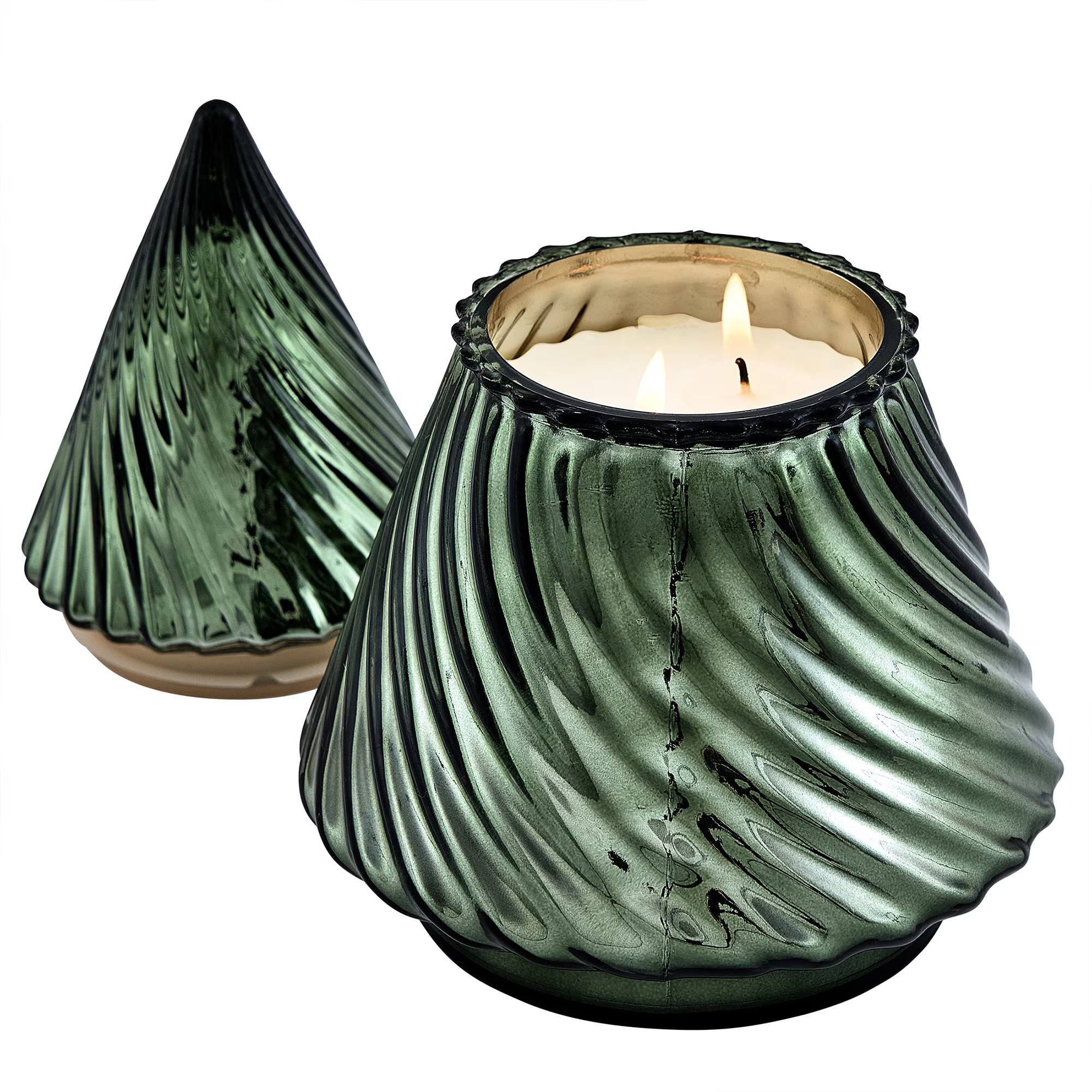 Better Homes & Gardens 2-Wick Glass Christmas Tree Candle, Fresh Cut Fraiser, 20 oz | Walmart (US)