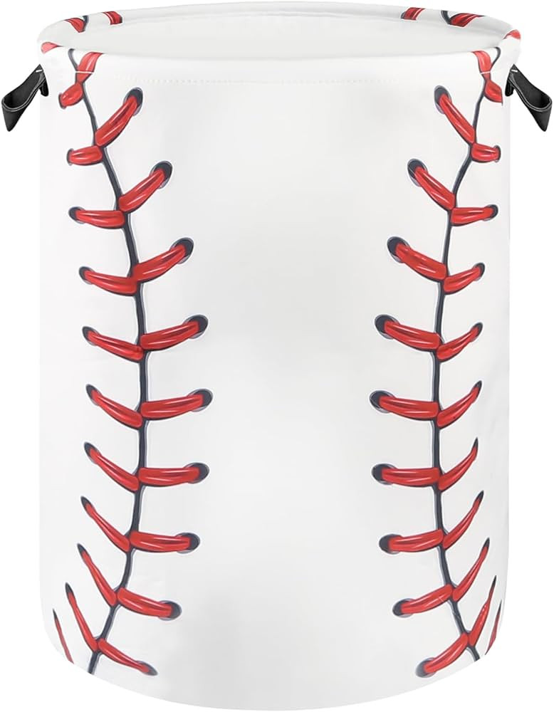 Baseball Laundry Basket for Boys Room Decor, Kids Nursery Hamper Gift for Bathroom Bedroom Sports... | Amazon (US)