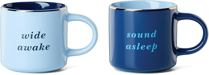 kate spade new york Wide Awake & Sound Asleep, Mugs, Set of 2, Blue | Amazon (US)