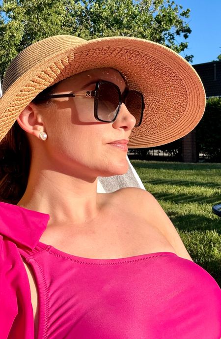 Pool day accessories 🩷

Pink swimsuit
Straw hat 
Oversized sunglasses 

#LTKSaleAlert #LTKSwim #LTKTravel