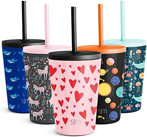 Simple Modern Kids Insulated Water Bottle Cup with Straw Stainless Steel Flask Metal Thermos for Tod | Amazon (US)