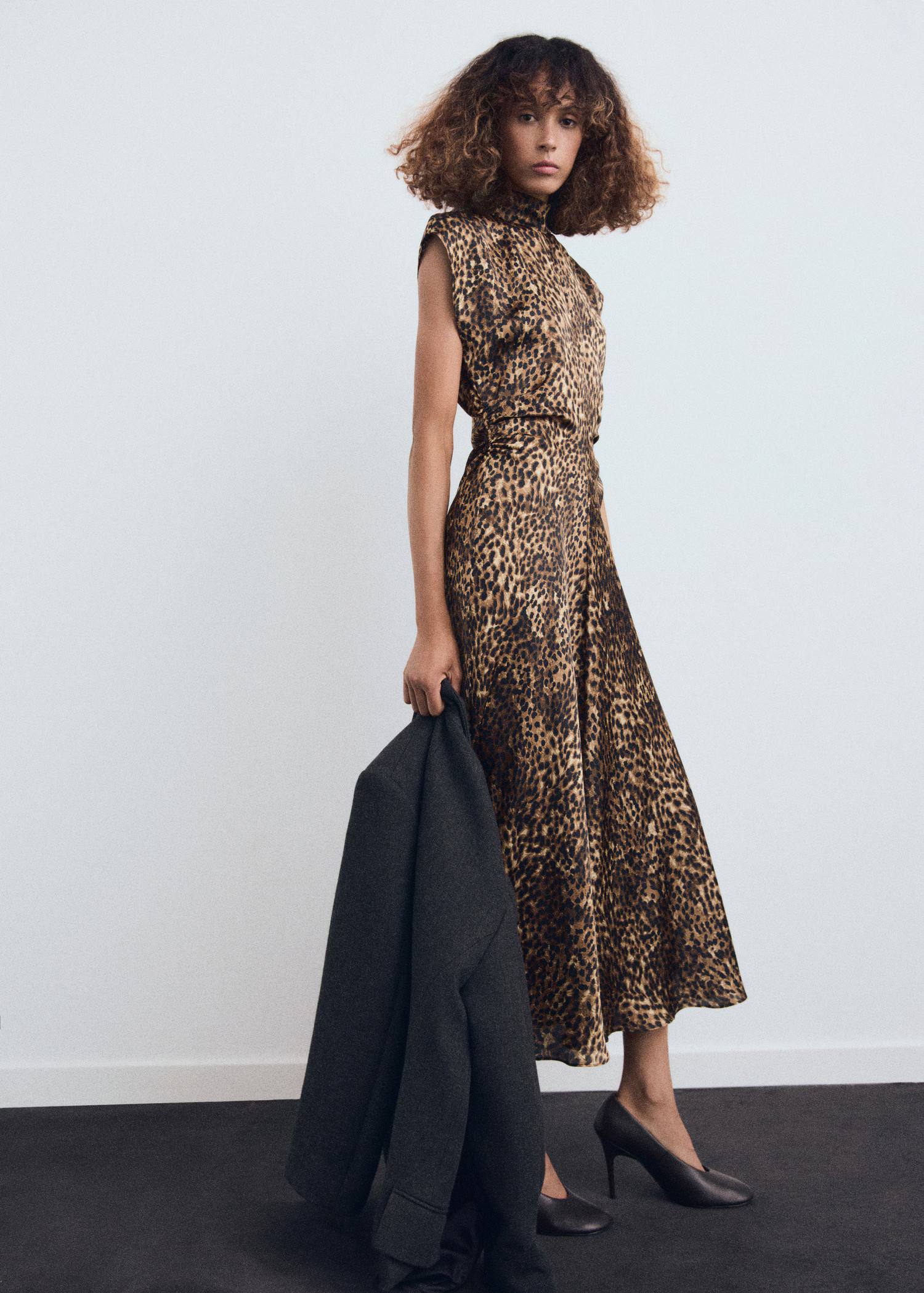 Leopard-print satin dress | Mango (US/MX/AU)