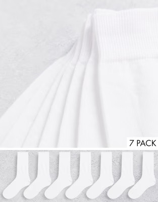 ASOS DESIGN 7 pack ankle socks in white | ASOS | ASOS (Global)