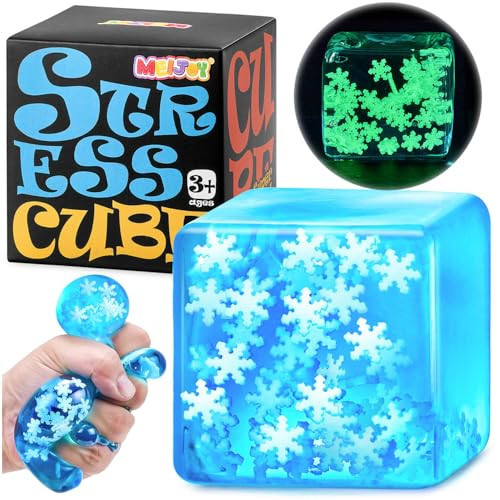 Squishy Fidget Toys Stress Cube - Squeeze Toys Stress Balls for Adults Slow Rising Squishies Glow in The Dark Snowflakes Sugar Sensory Toys for Kids with Autism Fidgets for Classroom Prize Toys | Amazon (US)
