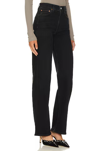 AGOLDE Harper Mid Rise Wide Straight Jeans in Hush from Revolve.com | Revolve Clothing (Global)