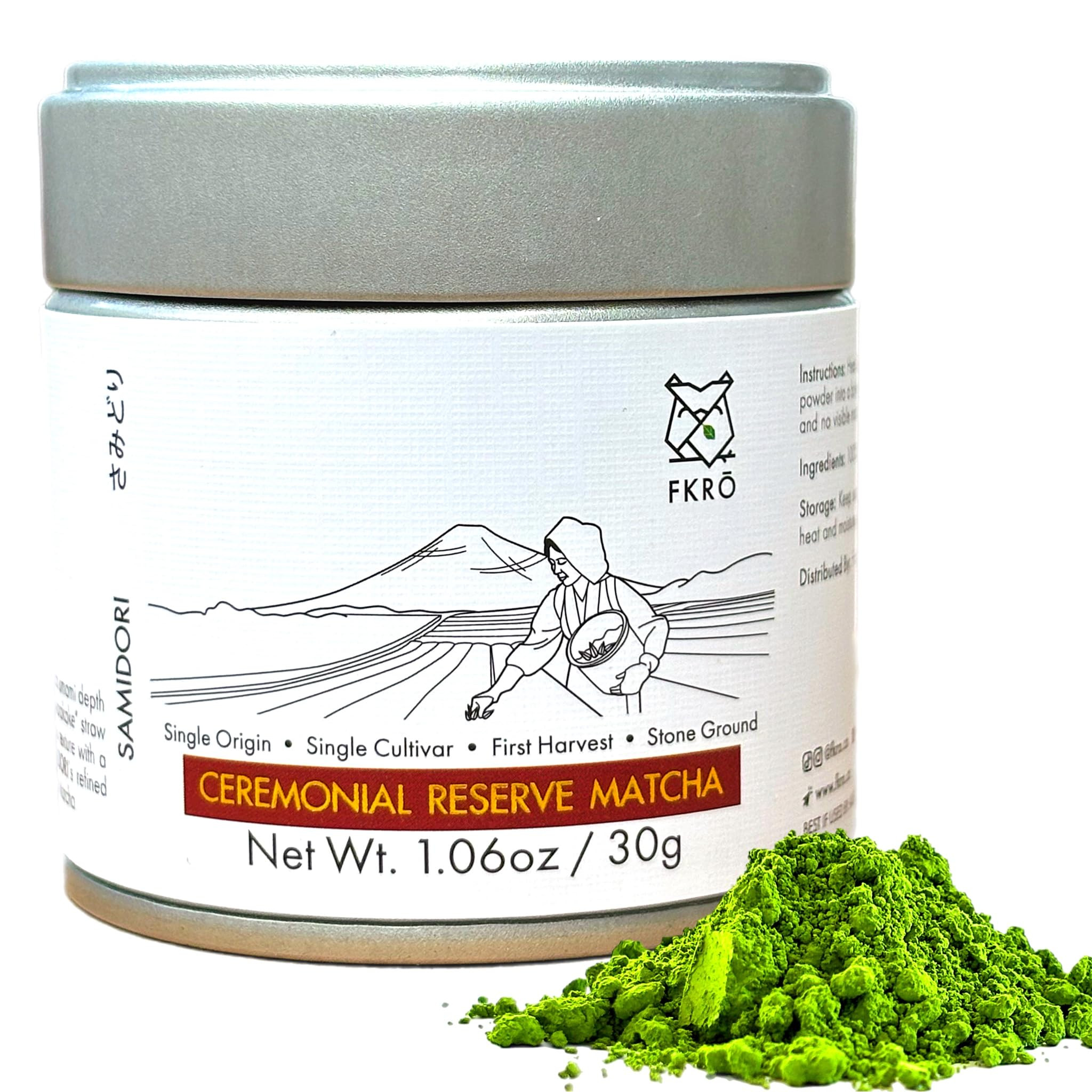 Amazon.com: FKRO Ceremonial Reserve Matcha Samidori | 1st Harvest, Stone-Ground, Single Origin, S... | Amazon (US)