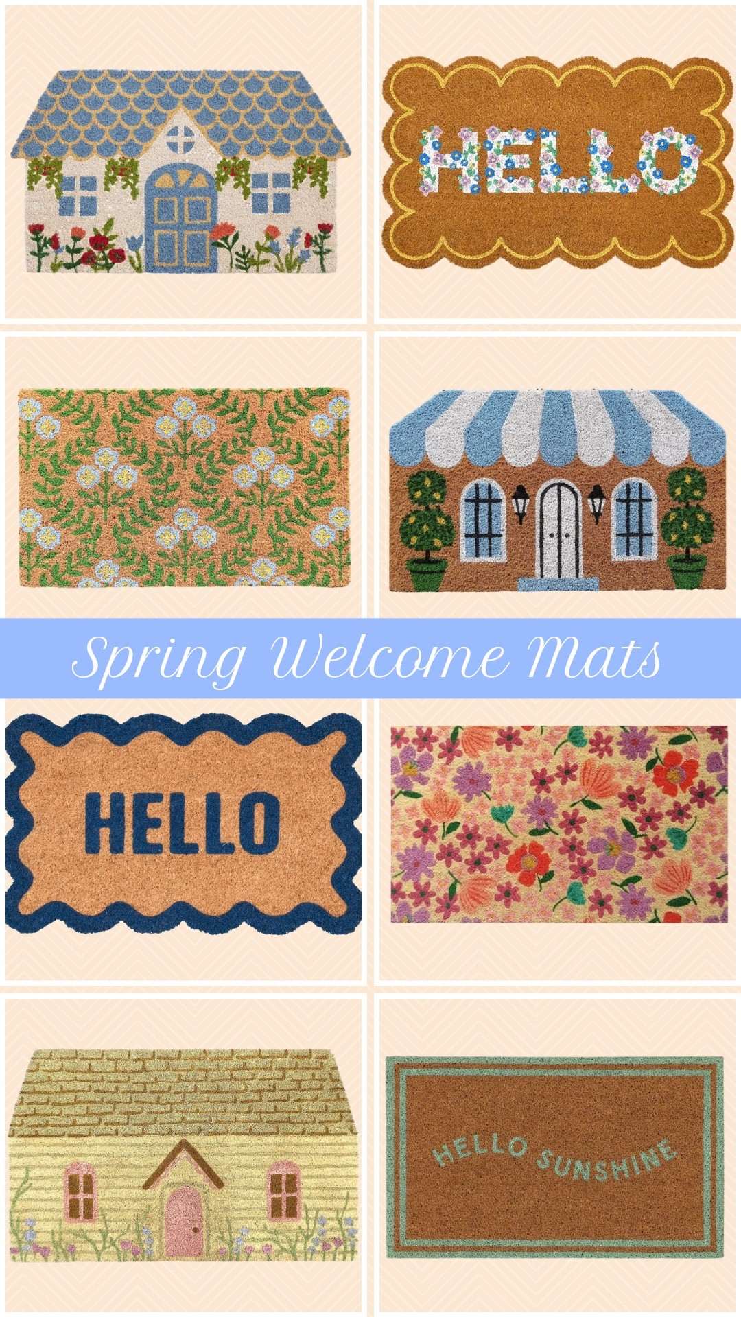 Spring welcome mats for layering. Doormat for spring porch refresh. Front door porch decor. Spring patio. 

#LTKHome #LTKSaleAlert #LTKSeasonal