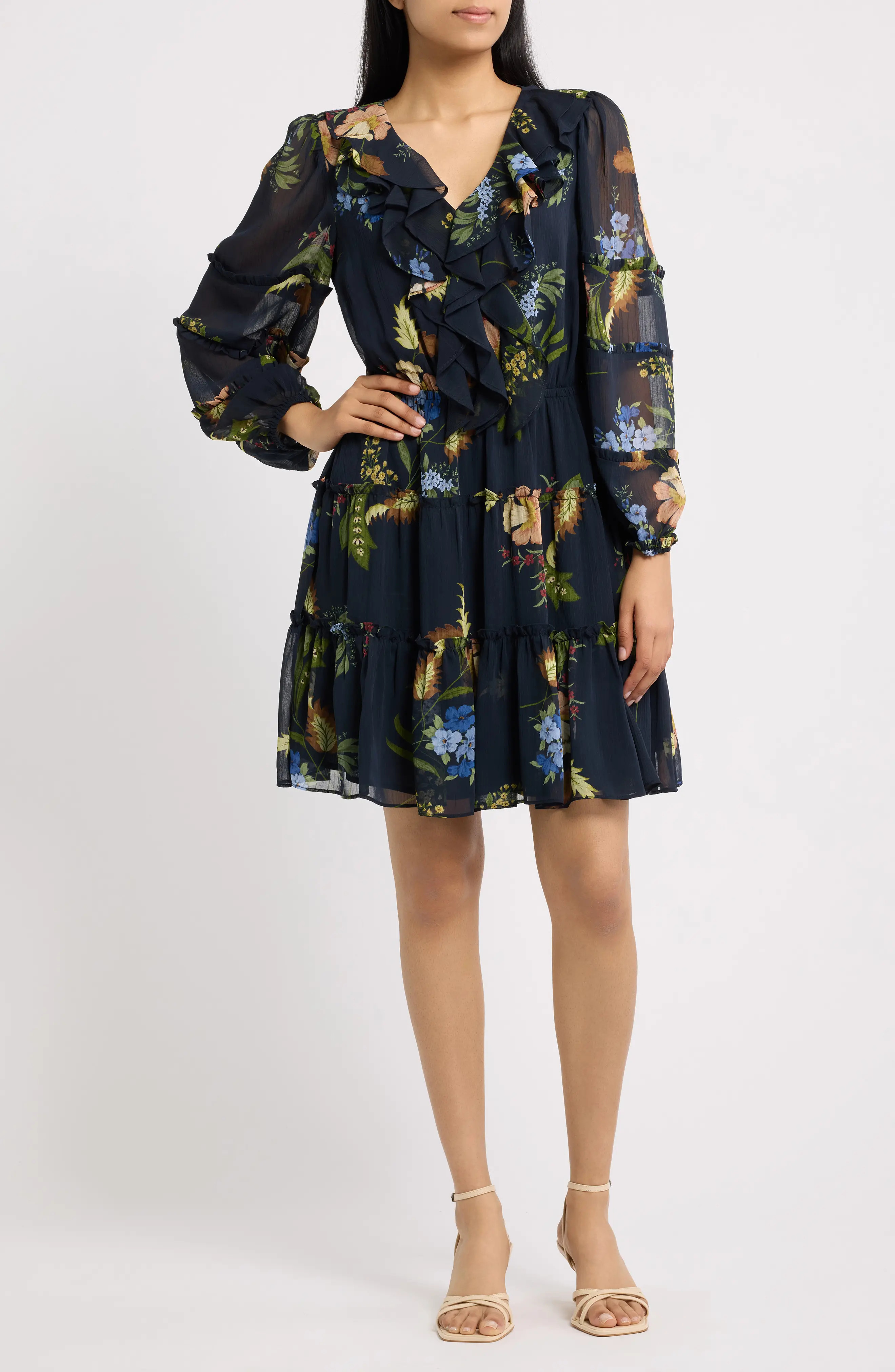 CeCe Floral Print Long Sleeve Dress (Women) | Nordstrom | Nordstrom
