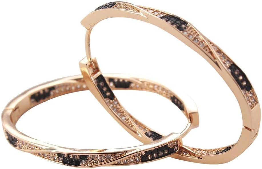 Shinny Animal Leopard Print Earrings Cubic Zirconia Paving Gold Plated Women Hoop Earrings Statem... | Amazon (US)