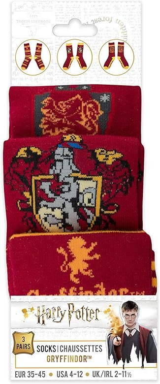 Cinereplicas Harry Potter - Socks Gryffindor/Slytherin/Ravenclaw/Hufflepuff (Set of 3) - Official... | Amazon (US)