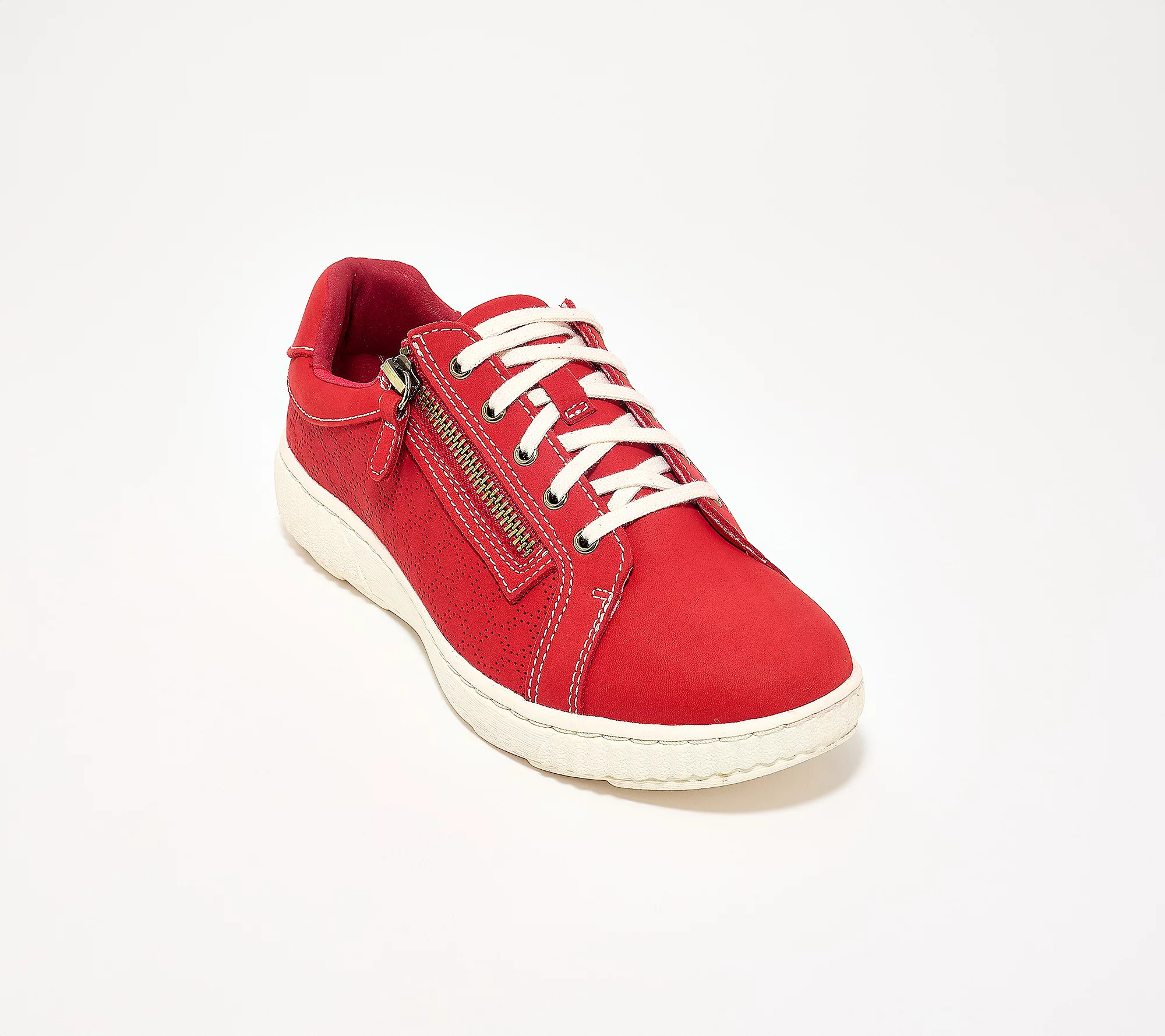 Clarks Collection Perforated Leather Sneakers - Caroline Ayla | QVC
